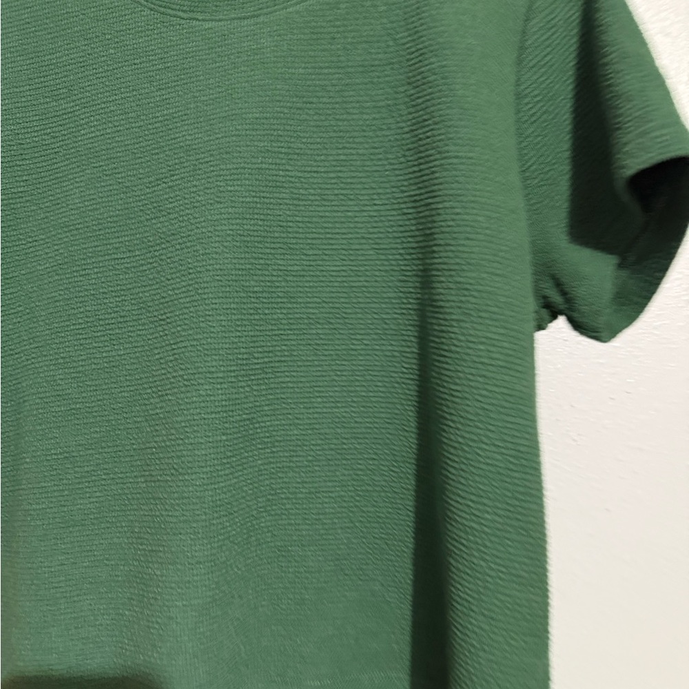 Tres Bien Forest Green Textured Blouse